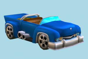CTR Car CTR, crash-team-racing, car, cars, vehicle, truck, carriage, transport, cartoon, toony