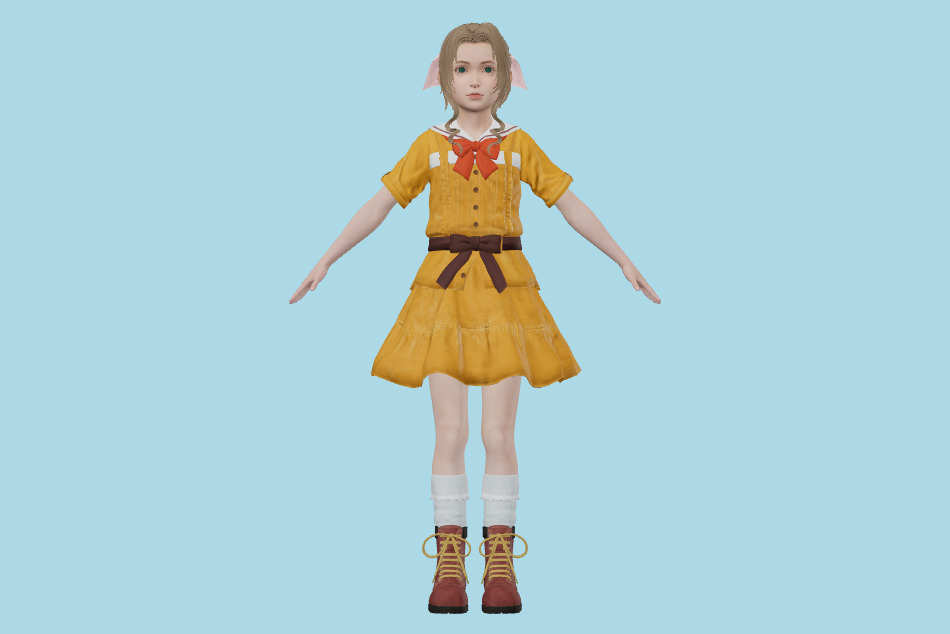 Final Fantasy VII Remake - FFVII Aerith Young Age 7 (Hirowarego) 3d model