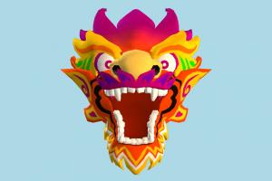 Dragon Head head, face, dragon, clown, cartoon