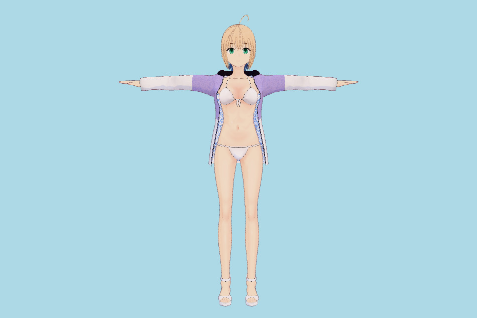 Saber Summer Girl VRM 3d model