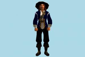 Man pirate, man, male, people, human, character, cartoon, lowpoly