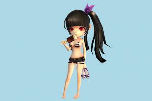 Girl girl, female, woman, people, human, character, cartoon, cute, , hentai, bikini