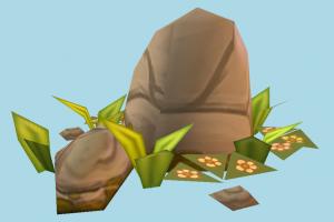 Rocks rock, rocks, ruin, ruins, grass, farm, country, lowpoly