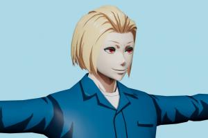 Naki Tokyo-Ghoul, man, male, hero, people, human, xna, characters, rigged