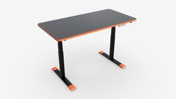 Electric Height Adjustable Standing Desk modern, computer, work, adjustable, desk, desktop, display, table, workspace, height, internet, workplace, 3d, pbr, design, interior, electric, black