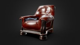 Model-armchair wooden, armchair, vintage, worn, antique, classic, collection, old, staffpicks, wornout, substancepainter, maya, asset, lowpoly, gameart, chair, archaeology, gameasset, interior, gameready, vintage-furniture