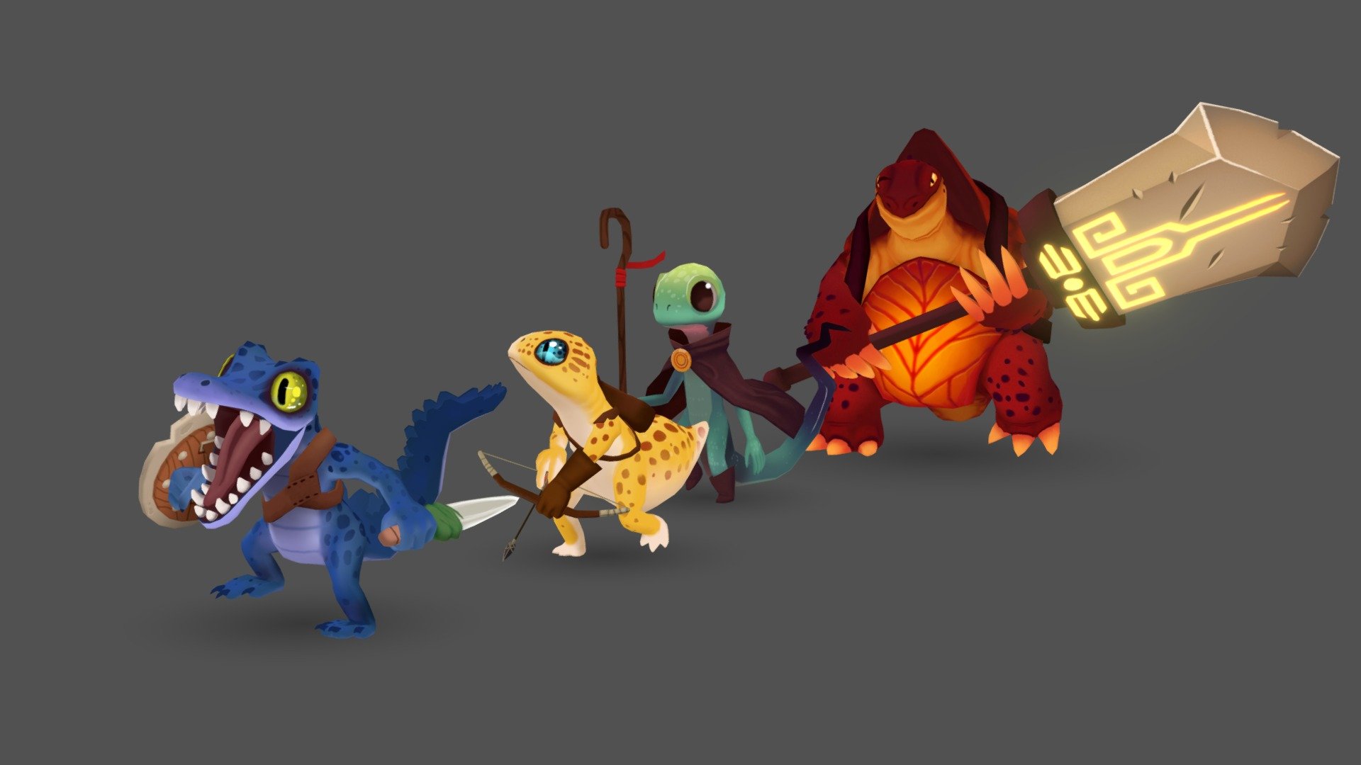 HOO BOY, 4 characters modeled, textured, rigged and animated by your's truly.

Concepts by Alex Braun http://www.axbraun.com/

Zbrush, Maya, Substance Painter - Lizard Squad - 3D model by Justin T Phillips (@jtp360) 3d model