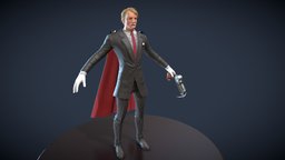 Mads Mikkelsen as a gentleman thief: No pose face, sculpt, suit, phantom, 3dcoat, grapple, thief, 2k, realistic, gentleman, celebrity, robber, actor, tpose, lupin, mads, mikkelsen, arsene, substancepainter, substance, maya, zbrush, gun