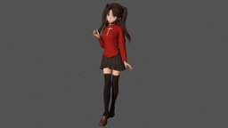 Rin Tohsaka 01 cute, asian, teenage, skirt, posed, manga, teen, woman, rin, twin-tail, pretty, anime-girl, fate-stay-night, rin-tohsaka, character, girl, female, human, anime, japanese