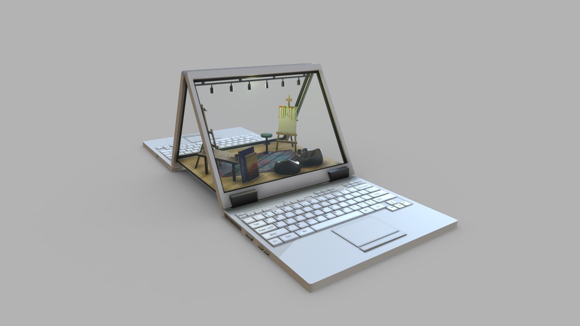 Modelling in Blender
Painting in Substance Painter
 - Ordinary Behavior | Laptop - Download Free 3D model by gozdemrl 3d model