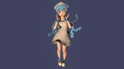 Ika Musume 01 cute, creatures, tentacles, teenage, posed, dress, teen, woman, kawaii, anime-girl, girl, female, fantasy, anime, ika-musume, shinryaku-ika-musume, squid-girl