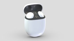 Google Pixel Buds 2 music, room, headset, style, wireless, studio, sound, musical, luxury, fashion, electronics, equipment, headphones, audio, vr, ar, record, dj, realistic, bluetooth, devices, metaverse, character, asset, game, 3d, pbr, low, poly, gear, on-ear
