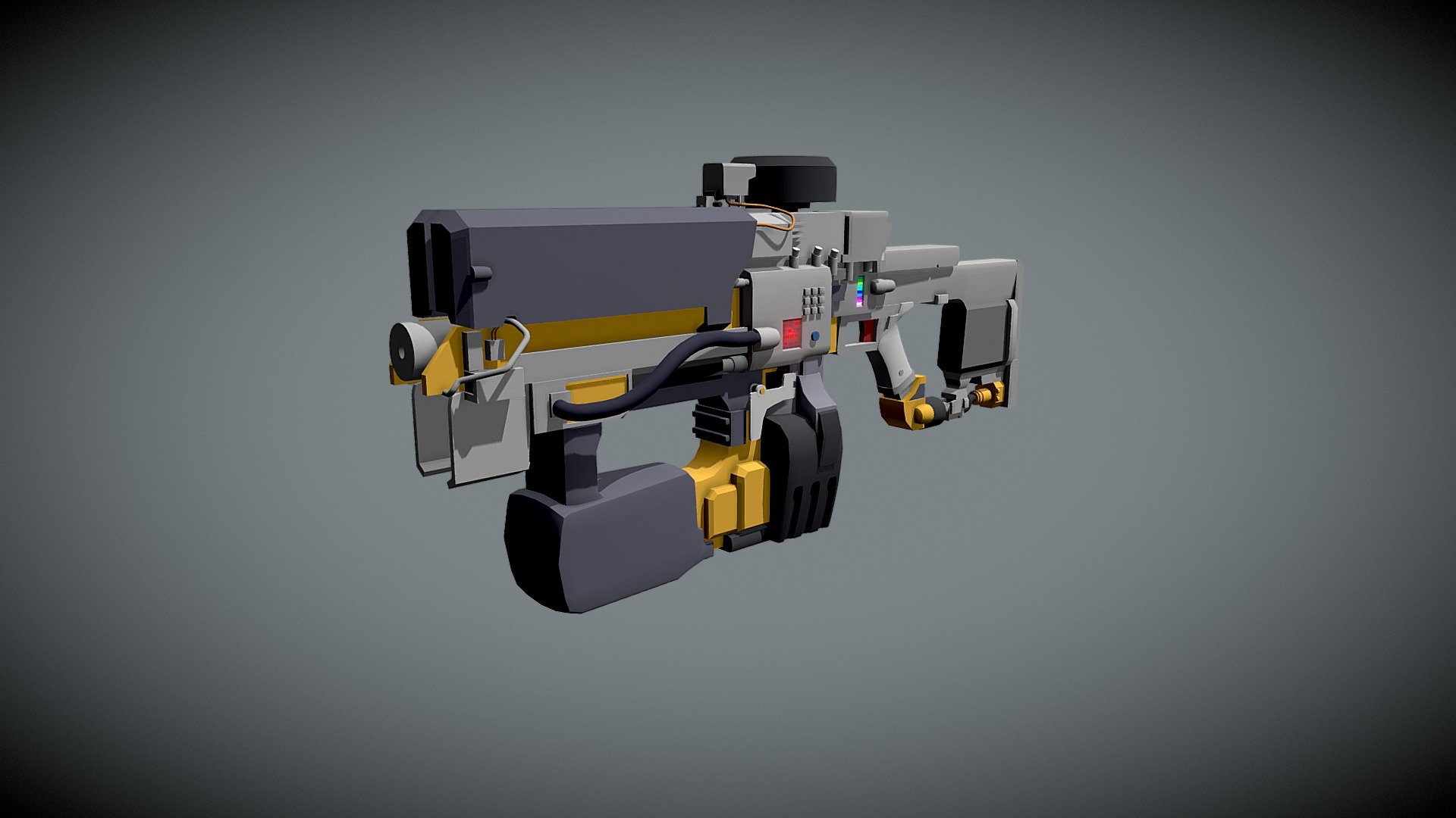 The work is done following the reference of the artist https://www.artstation.com/artwork/Oyrw2w - Blaster - Download Free 3D model by Dmitry Siromaha (@Siromaha_Dmitry) 3d model