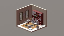 Isometric DeskRoom desk, isometric, maya