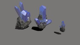Set crystals in the breed set, underground, crystal, cave, emerald, ore, underworld, fossil, quartz, gemstone, amethyst, topaz, decoration, fantasy, rock, highpoly, environment