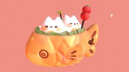 Taiyaki food, cute, 3dart, kawaii, taiyaki, 3dmodeling, noai