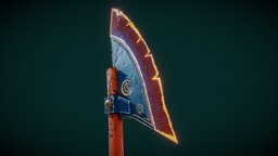 Stylized Double Spear PBR warcraft, realistic, league-of-legends, 3d-model, godofwar, weapon-sword, axe-weapon, pbr-workflow, stylized-asset-prop-key, gameart, gameasset
