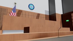 Courtroom courthouse, court, america, american, dc, courtroom, blender, blender3d, usa