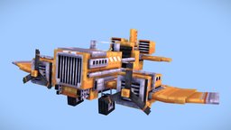 Airplane airplane, blockbench, pixelart3d, minecraft, lowpoly, plane, pixelart
