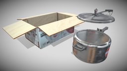 Pression Cooker pot, kitchen, unwrap, game, pbr