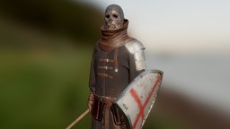 Darksoul skeleton, darkness, darksouls, substancepainter, substance, skull, dark