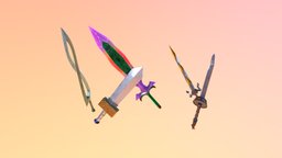 Legend of Zelda Majoras Mask Swords fanart, swords, legendofzelda, majorasmask, kokirisword, pbr, razorsword, gildedsword, fiercedeitysword, greatfairysword