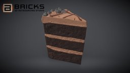ChocolateGateauPiece gamereadyasset, 3dgameasset, bricks3dstudio, vietnam3dartoutsource, chocolategateaupiece, chocolategateaupiece3dmodel, chocolategateaupiece3dasset, chocolategateaupiecegameready, gamereadychocolategateaupiece