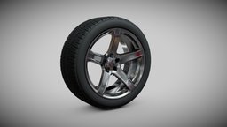 Challenger Wheel (for print) wheel, rim, tire, thread, dodge, challenger, 3dprinting, print, rubber, 3d