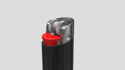 BIC Lighter black (used) body, valve, gas, flint, spring, guard, fork, brass, hood, fire, jet, smoking, bic, lighter, houdini, polymer, butane, substancepainter, substance, ball, black, isobutane, sparkwheel, delrin, polyacetal, homopolymer, flintspring, forkspring
