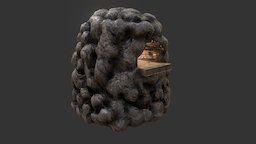 Primitive Furnace open, primitives, handmade, cooker, baked, fire, large, overwatch, hearth, palets, stone