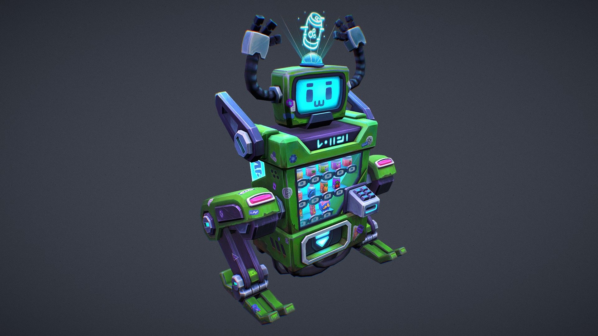 Stylized Cyberpunk Vending Machine - 3D model by pkelen 3d model