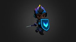 Hero Boy animated character armored, hero, attack, weapon, character, animation, sword, animated, fantasy