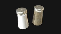 Salt and pepper 3 food, shaker, set, spice, pepper, salt, substancepainter, substance, container