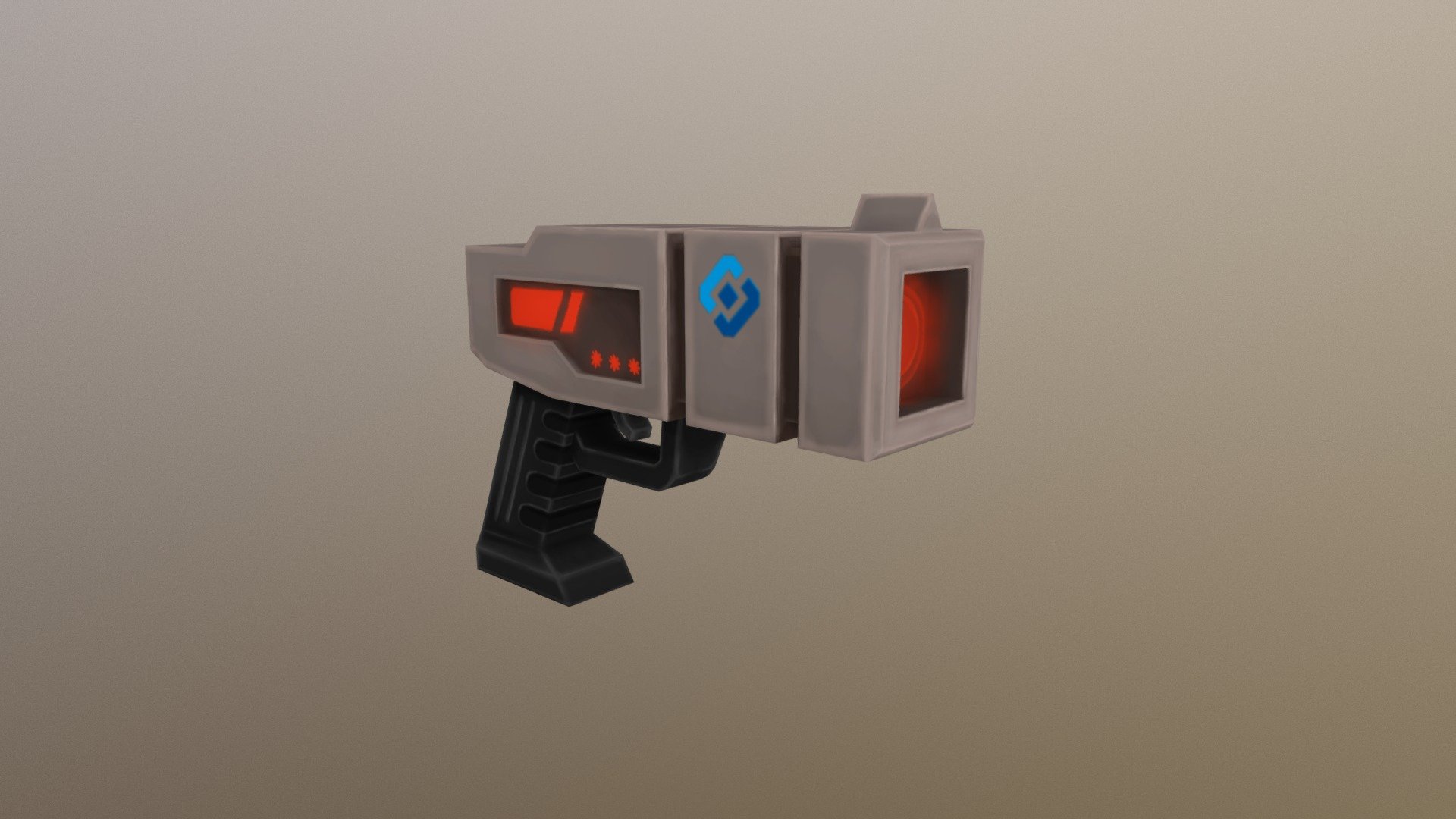 Primitive handpainted gun made in blender and 3d-Coat 3d model