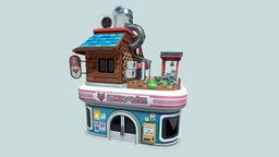 Stylized Japanese Convenience Store cute, japan, comic, cyberpunk, shrine, gamedev, tokyo, manga, kawaii, kitsune, indiegame, seoul, substancepainter, handpainted, photoshop, gameart, conceptart, stylized, anime, japanese, noai