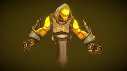 Stylized Fantasy Holy Elemental flying, rpg, mmo, rts, holy, moba, character, handpainted, lowpoly, creature, animation, stylized, fantasy, gold, light