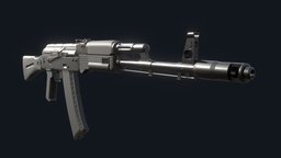 AK74m rifle, bake, kalashnikov, kill, ak-74, smooth, ak74, ak74m, weapon, hardsurface, ak47, war, highpoly