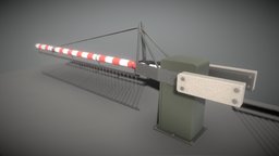 Low-Poly Railroad Barrier 4m Protective Grid train, rail, railroad, track, traffic, barrier, signal, grid, warning, protective, 3dhaupt, roadbarrier, software-service-john-gmbh, low-poly, pbr, blender3d, animated, industrial, bahnschranke, bahnschrankenbaukasten, 4m, trafficsignal, crossing-signals