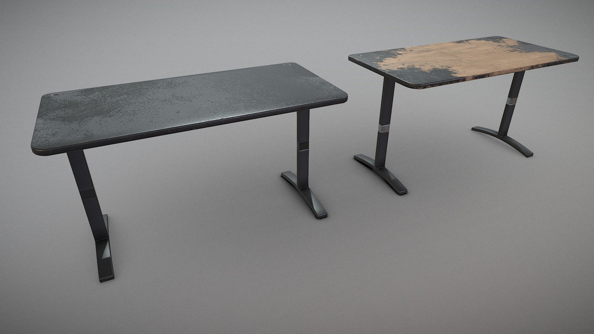 I pair of worn desks.  Handy prop for any sort of interior / post apocalytpic environment. 




black desk with smudges and scratches

black peeling paint revealing worn wooden surface

PBR textures @4k

If you have any requests get in touch! - Worn desks - Buy Royalty Free 3D model by Sousinho 3d model