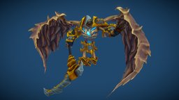Stylized Skeleton Reaper skeleton, flying, rpg, reaper, wings, scythe, mmo, rts, moba, animations, handpainted, lowpoly, stylized, animated, fantasy