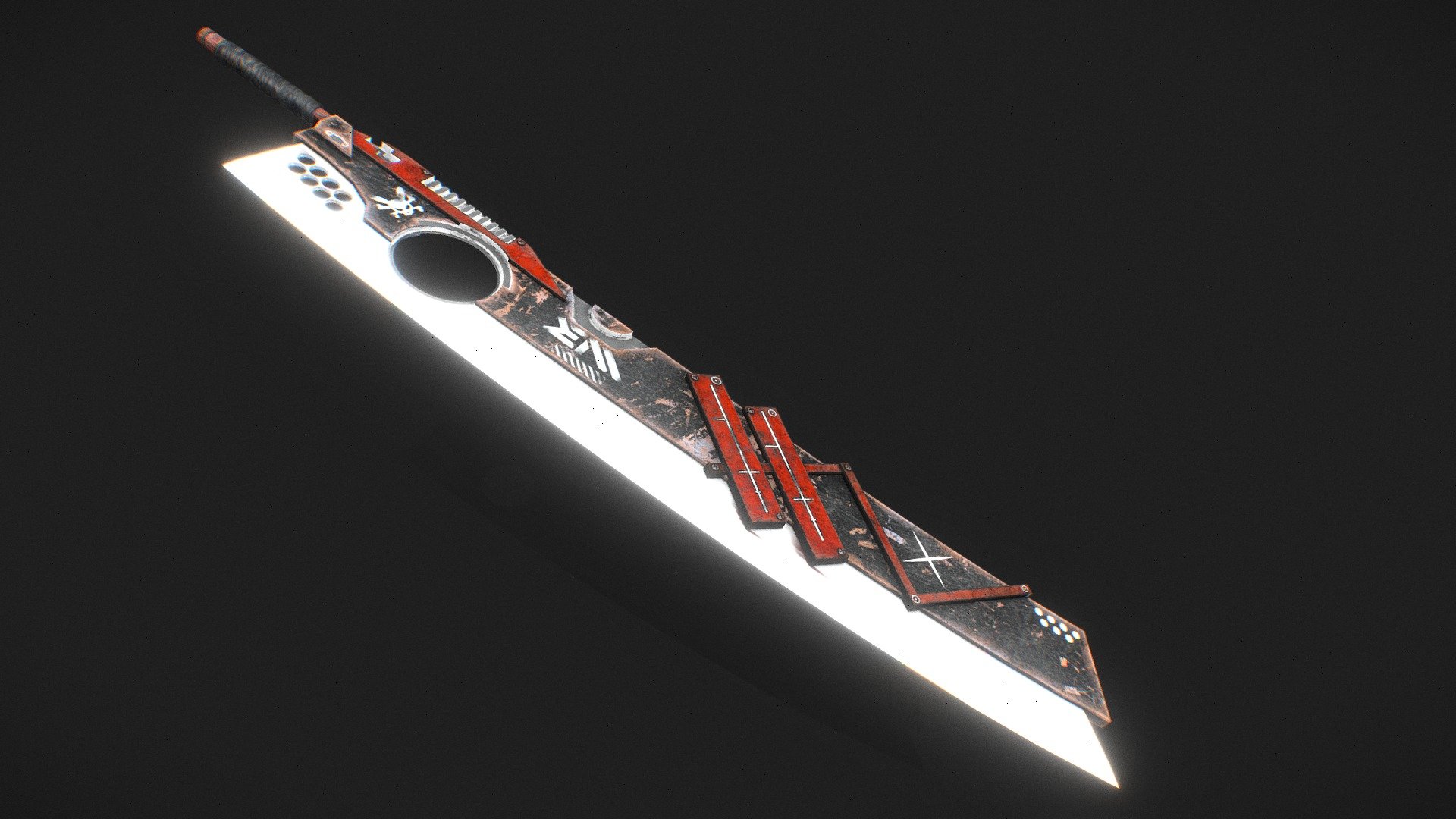 A sword modelling practice in blender 3d model