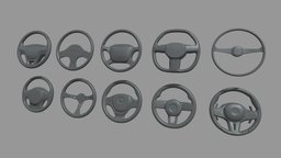 Steering Wheel Car Pack 01 automobile, wheel, leather, armchair, toy, printing, rally, driving, speed, steering, part, printable, hobby, steeringwheel, diecast, vehicle, racing, car, sport, concept, scalecar, noai