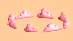 CLOUDS PACK 5 scene, sky, toon, cute, pillow, clouds, cloud, soft, pink, kawaii, fluffy, nubes, environment, noai