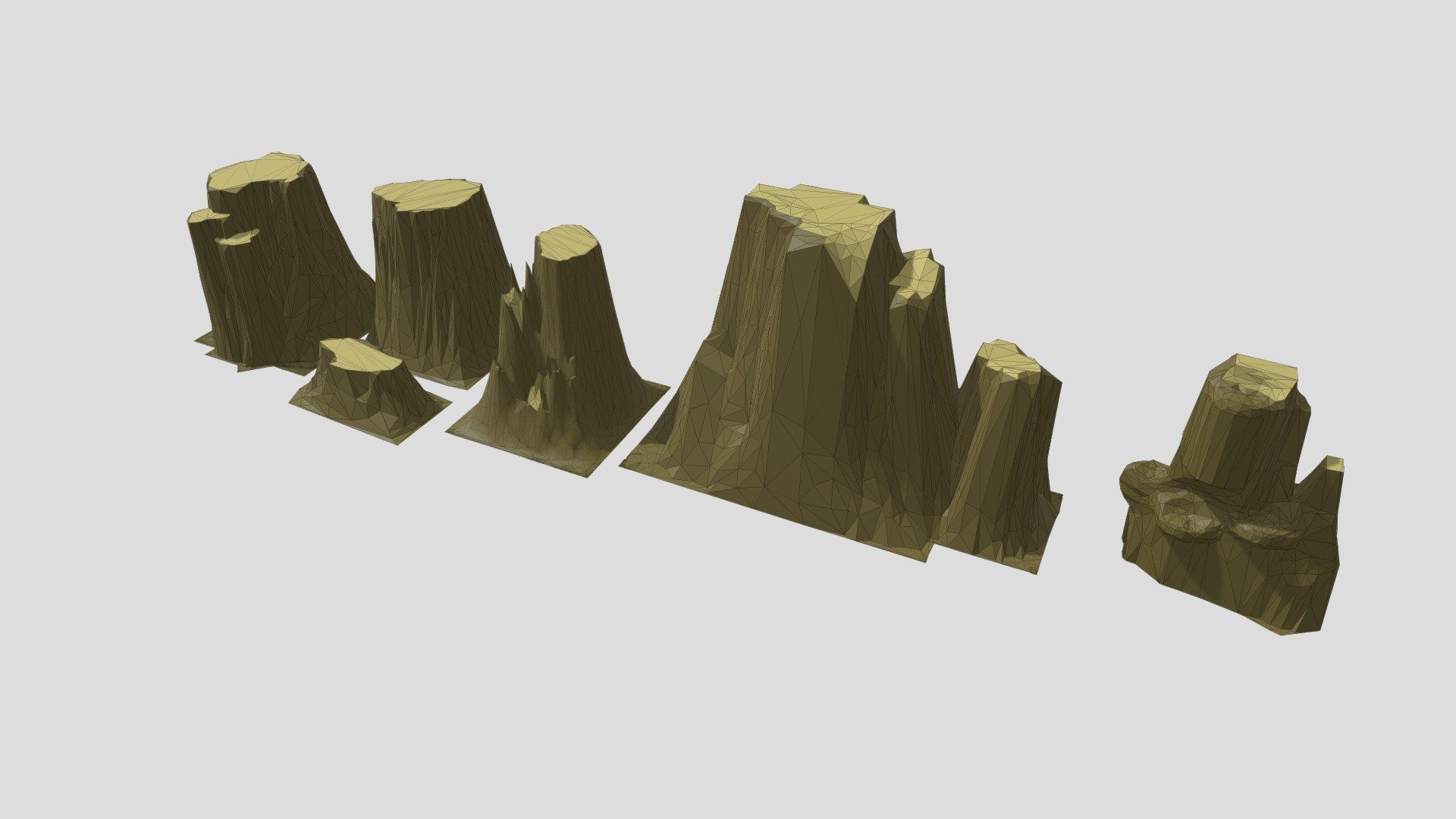 A collection of low poly models to create stylized flat shaded environments.

Ready for Virtual Reality (VR), Augmented Reality (AR), games and other real-time apps 3d model