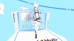 VRM model : 狐雨 Silver Rain vtuber, vroid, vrm, vtuber-commission