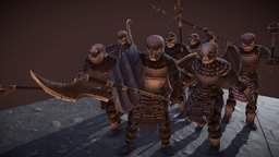 Friendly Mordor guys goblin, armor, armored, orc, army, creatures, lotr, sauron, lordoftherings, blender-3d, mordor, orco, low-poly, weapons, blender, hand-painted, monster, fantasy, evil, blender-3d-low-poly-art-game-asset