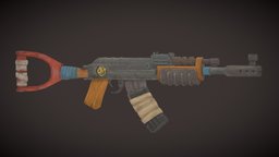 Rust assault rifle I Ak 47 rifle, assault, rust, post-apocalyptic, ak, ak-47, game-ready, assault-rifle, ak-47-kalashnikov, rifle-assault-rifle, weapon, hand-painted, stylized, gun, ak47, stylized-gun