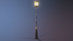 Victorian Street Lamp lamp, lantern, victorian, urban, secondlife, old, substance, painter, lighting, 3dsmax, lowpoly, zbrush, street, light