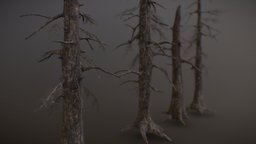 Wasteland trees (Burned) trees, nuclear, prop, wasteland, vegetation, destruction, fire, fallout3, burned