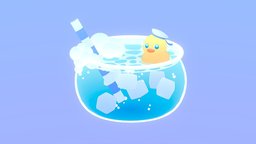 Rubber Duck in a Drink drink, cartoony, blender-3d, rubberduck, bubbles, sketchfabweeklychallenge, blender, blender3d, stylized, sketchfabweeklychallenge2023, rubberduckchallenge